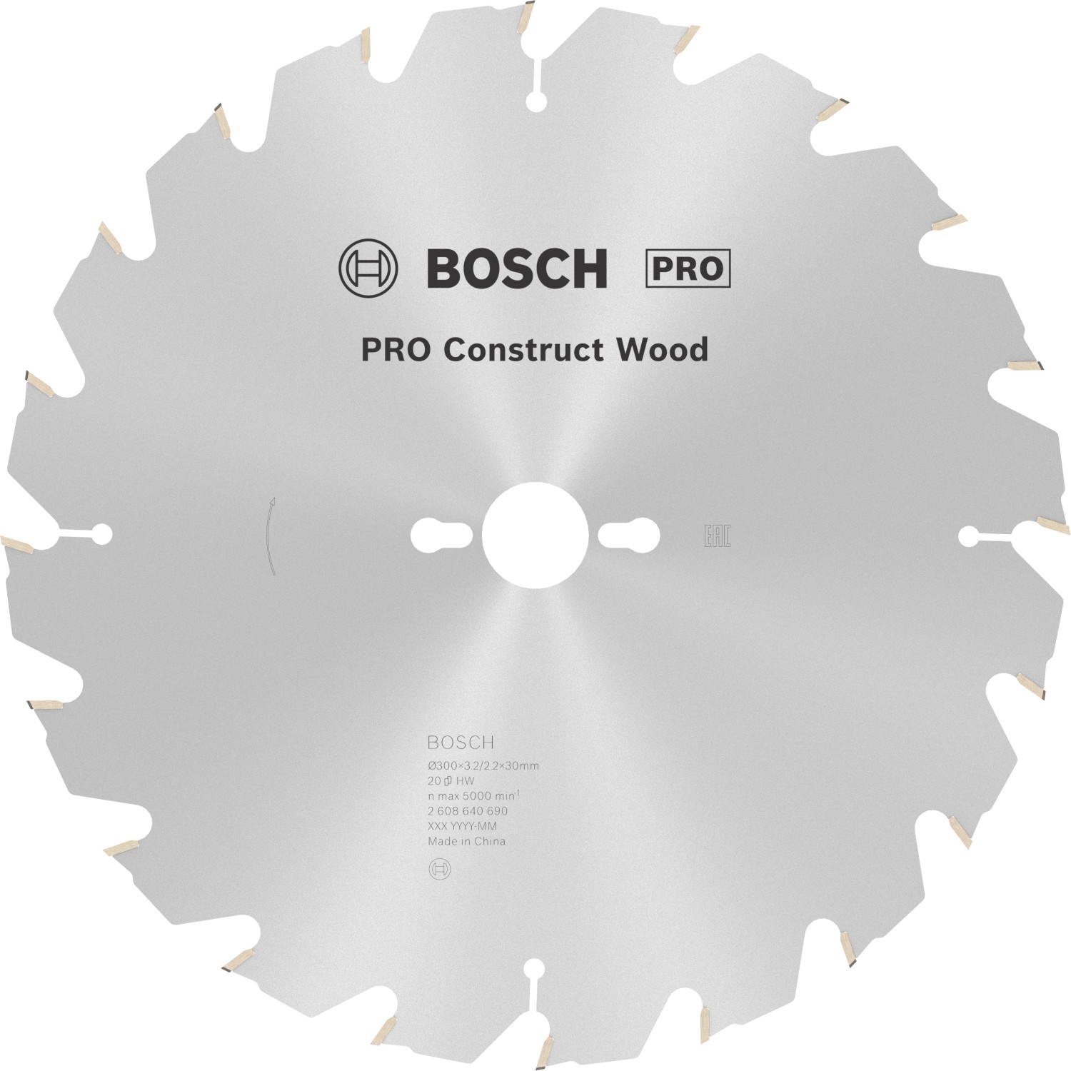 Bosch Kreissägeblatt Construct Wood 300 x 30 x 3,2 mm 20 Zähne
