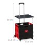 Relaxdays Einkaufstrolley ABS Aluminium Rot Klappbar 99 cm x 45,5 cm x 37,5 cm 3 kg_4