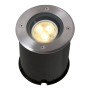 Näve LED-Bodeneinbauleuchte Forto, Stahl-Blank, Ø 12,5 cm. Bodeneinbaustrahler für den Außenbereich.