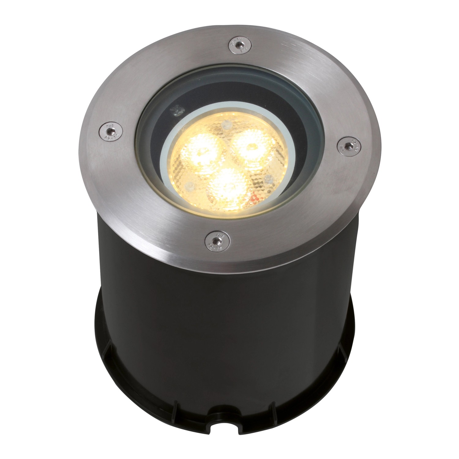 Näve LED-Bodeneinbauleuchte Forto Stahl-Blank Ø 12,5 cm x 14,5 cm günstig online kaufen