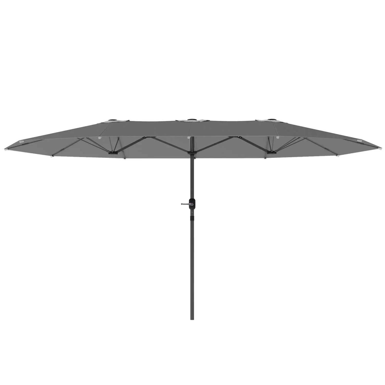 Outsunny Gartenschirm  Stahl Polyester Dunkelgrau 436L x 260B x 240H cm