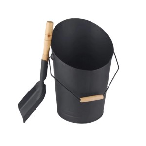 Sannover Ascheeimer mit Schaufel Stahl/Holz