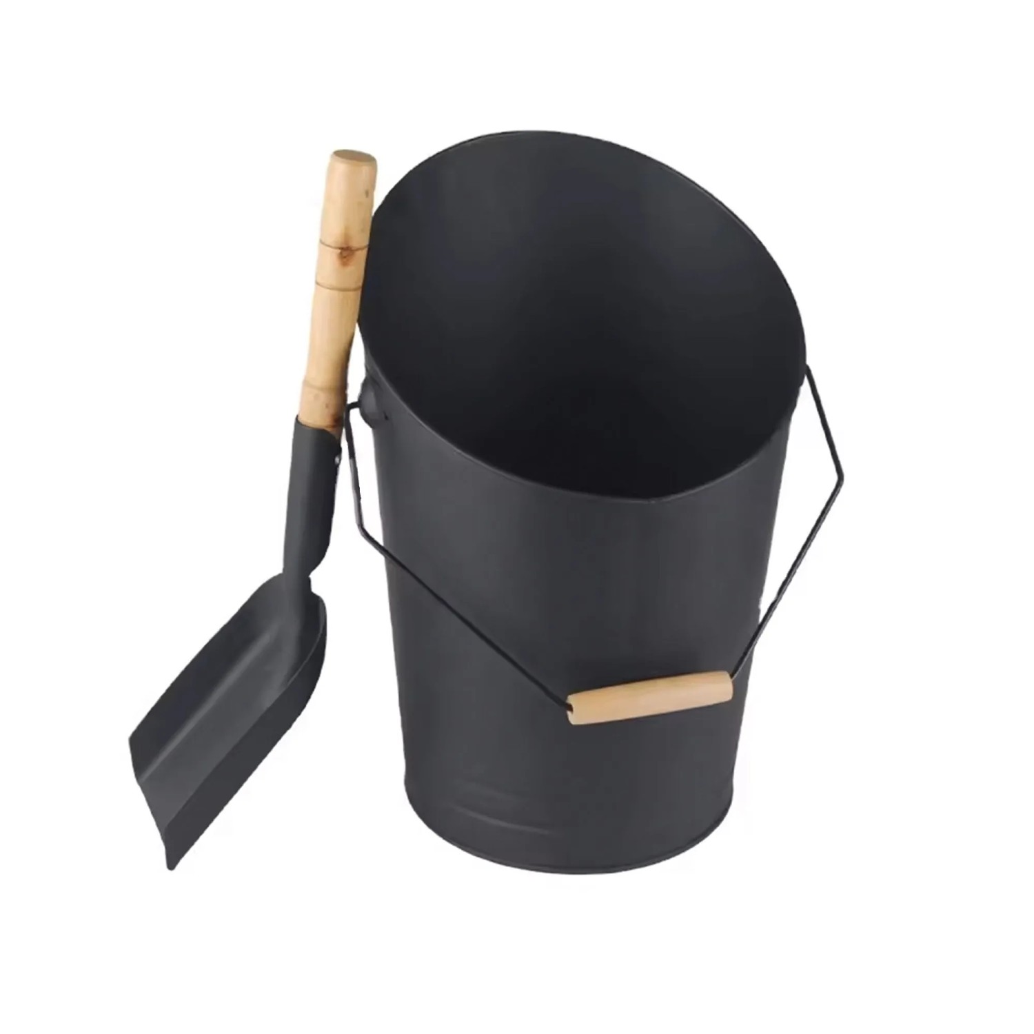 Sannover Ascheeimer mit Schaufel Stahl/Holz