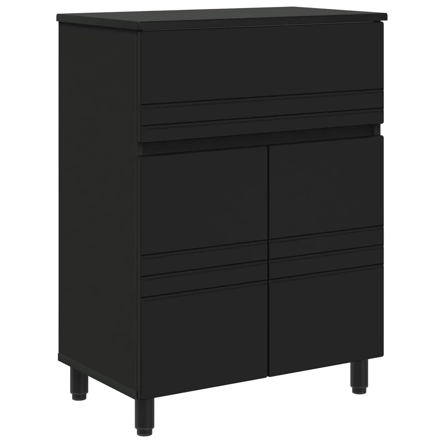 vidaXL Waschtisch Schwarz 60 x 35 x 80 cm Holzwerkstoff 889416