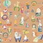 Komar Vlies Fototapete Animals A-Z, bunte Tierillustrationen mit Buchstaben für Kinderzimmer.