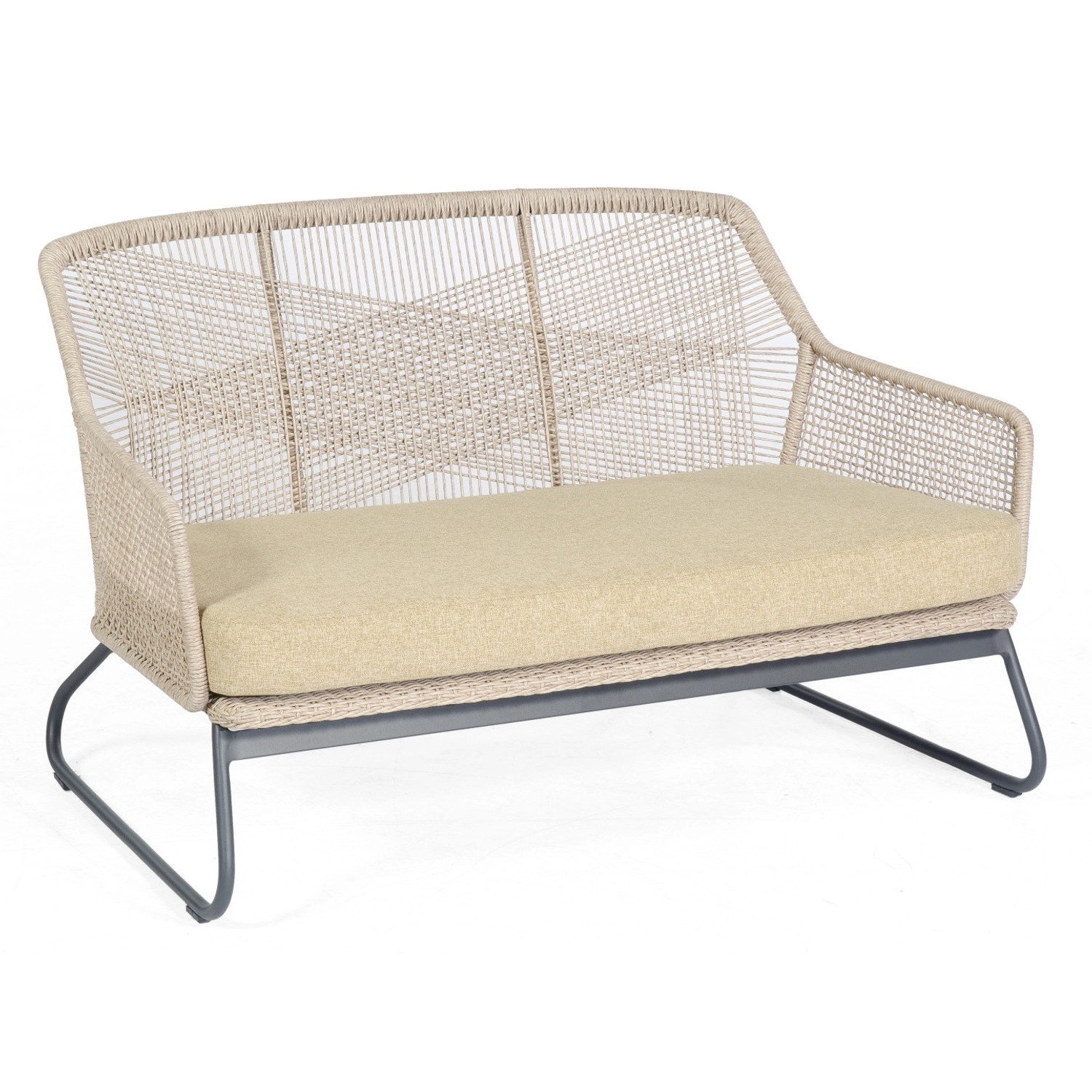 Natur24 Couture Lounge-Sofa Aluminium und Polyester Wetterfest Gartenmöbel günstig online kaufen