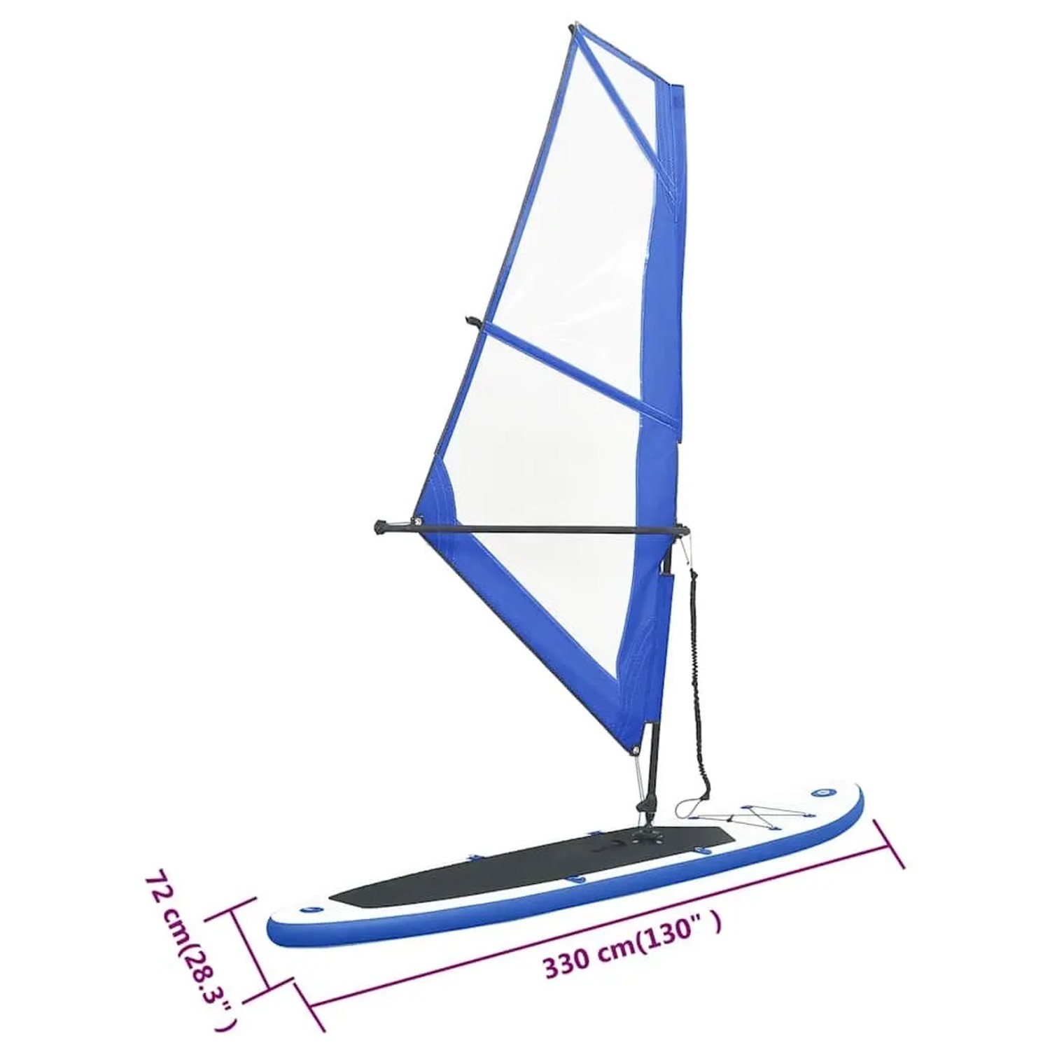 vidaXL Aufblasbares SUP-Board mit Segel Set Blau und Weiß 92210_12