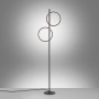 Schwarze Just Light Stehleuchte Mini Ritus mit zwei runden LED-Leuchtelementen.