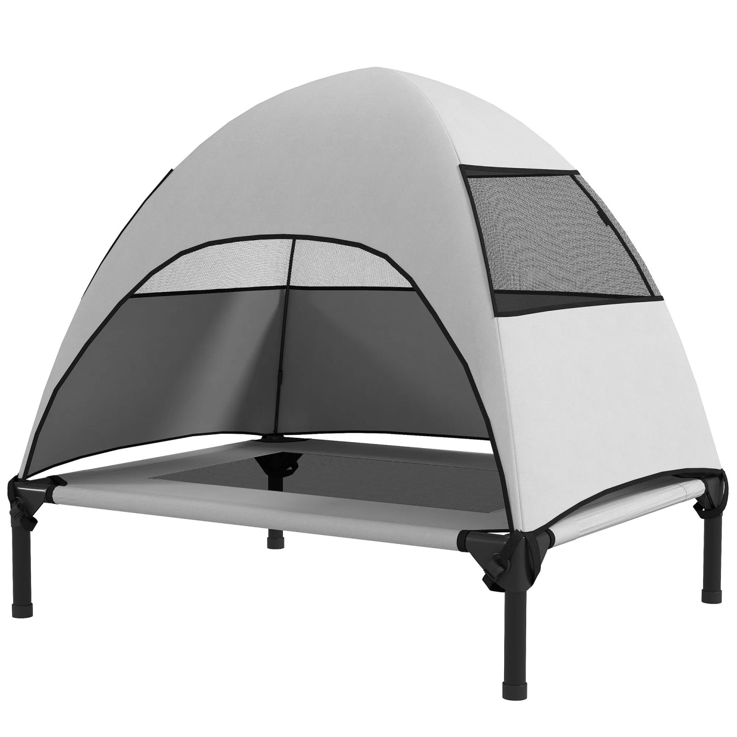 PawHut Erhöhtes Hundebett Polyester 76 X 61 X 71cm Hellgrau