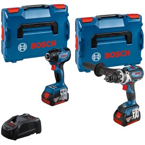 Bosch Professional Akku-Kombi-Kit: GSR 18V-110 C + GDR 18V-210 C mit 2x5.0Ah Akkus und L-Boxx.
