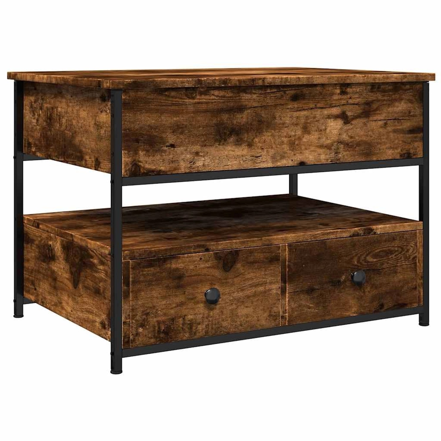 vidaXL Couchtisch Räuchereiche 70x50x50 cm Holzwerkstoff und Metall 845383 günstig online kaufen