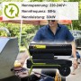 Tronitechnik Diesel Heizkanone 30kW mit Rädern im Einsatz beim Grillen.