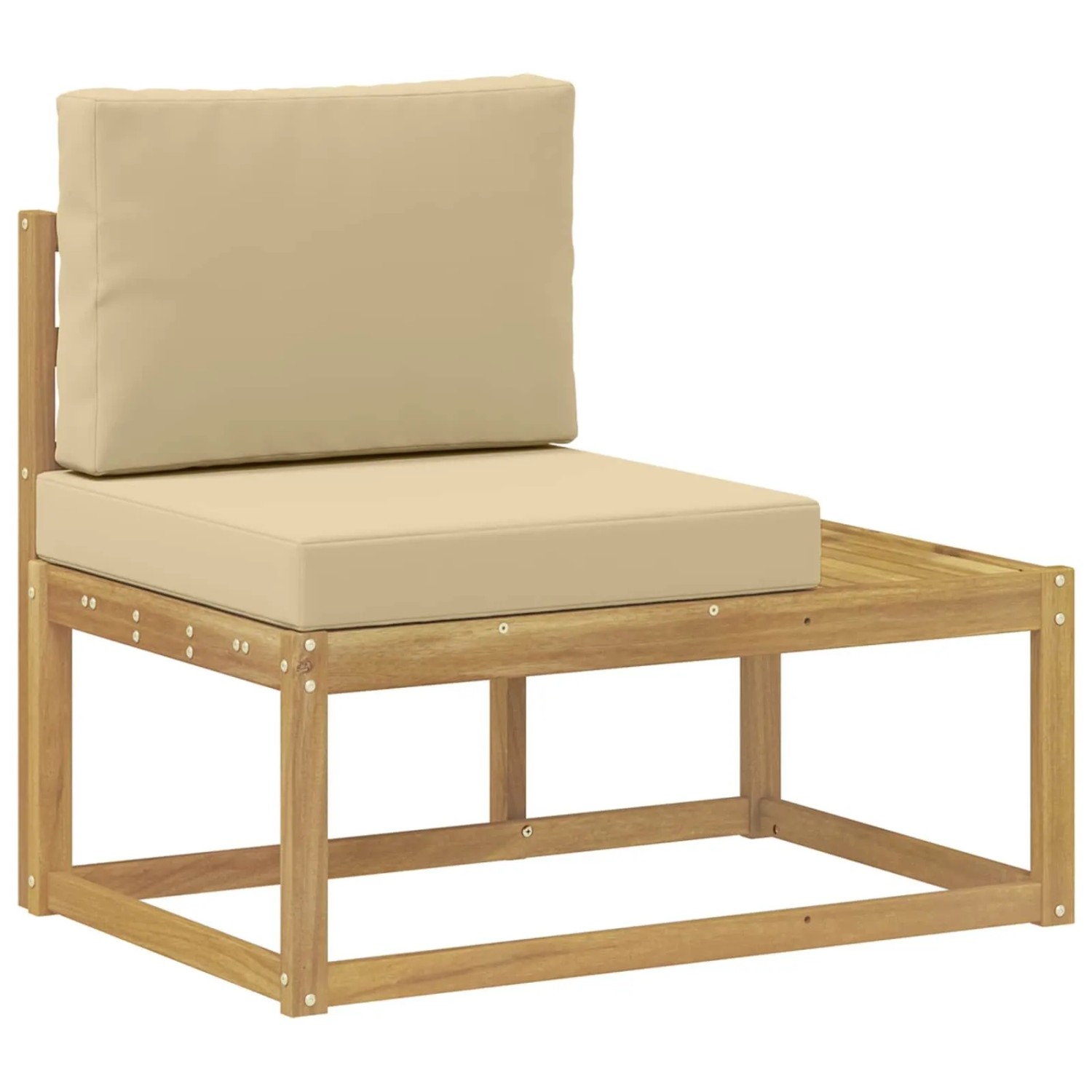 vidaXL Outdoor End Sofa Weiß 91 x 63 x 73 cm Massivholz Akazie 901481