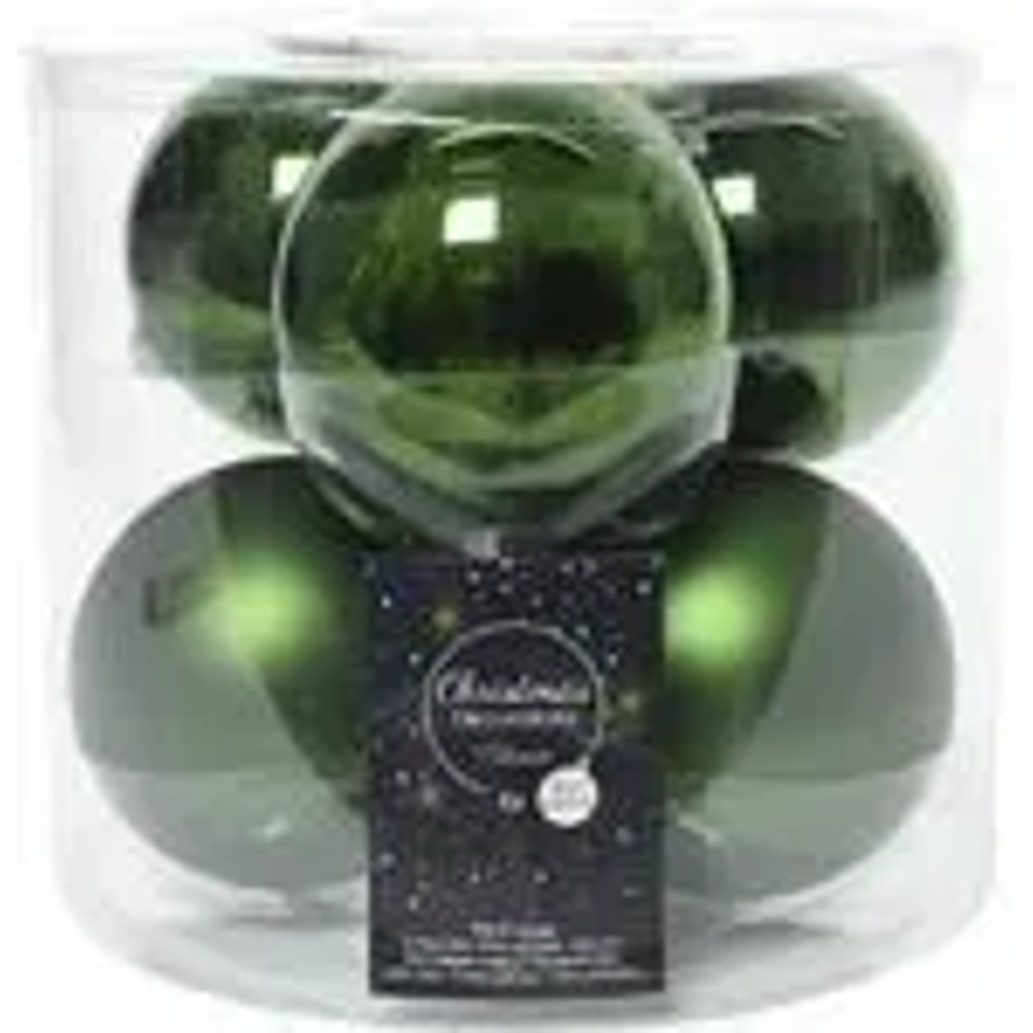 Kaemingk Weihnachtsbaumkugeln Glas  8 cm 6 Stueck PinienGruen