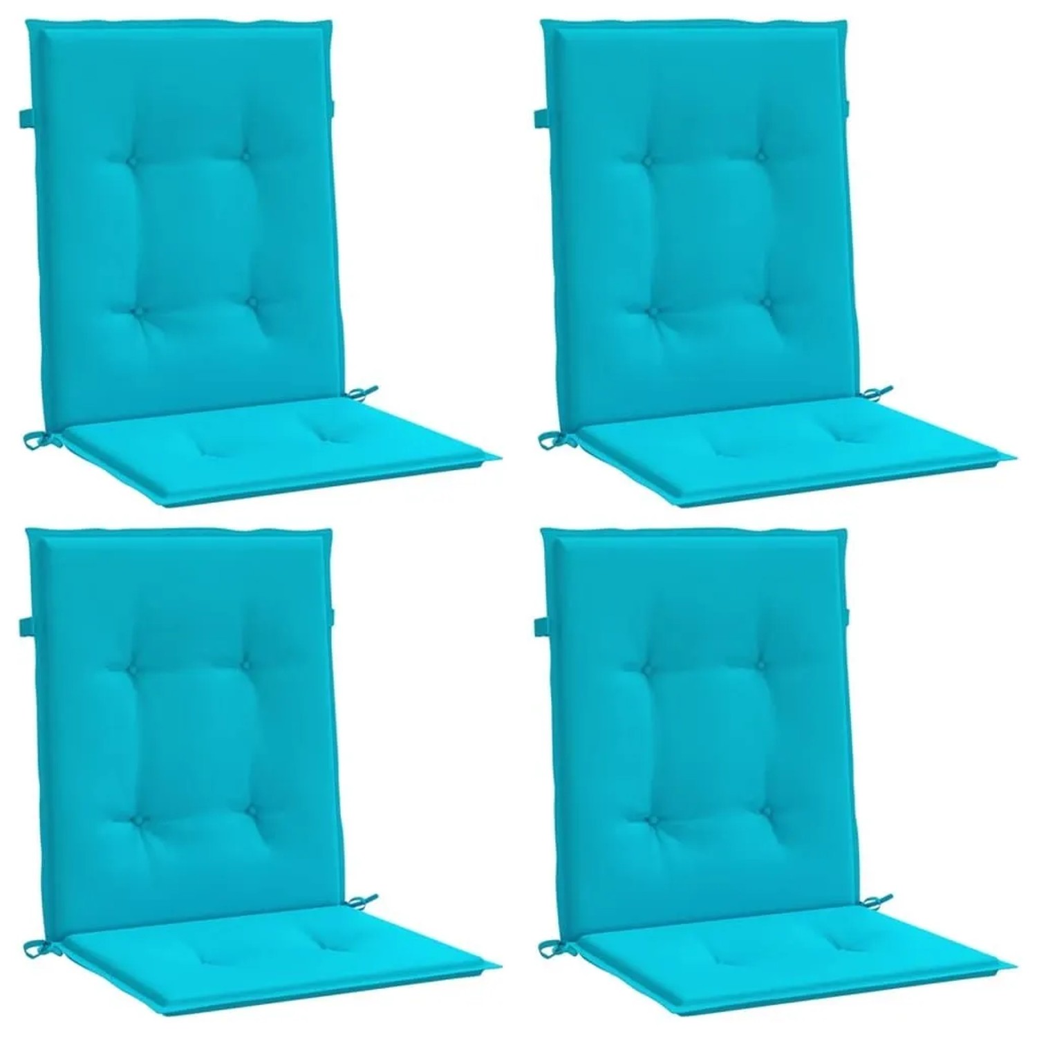 vidaXL Niedriglehner-Auflagen 4 Stk Türkis Stoff 361338