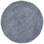 Blauer, runder Shaggy Teppich (200 cm) von vidaXL für Wohnzimmer und Schlafzimmer.
