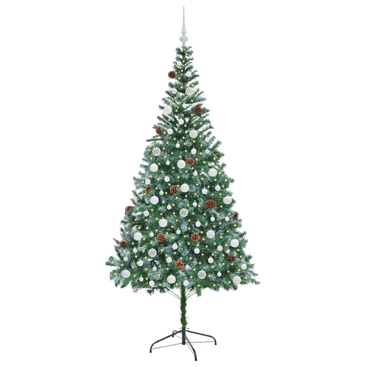 vidaXL Künstlicher Weihnachtsbaum Grün 210 cm PVC und Stahl 3396726