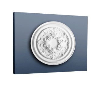 Weiße ORAC DECOR Deckenrosette R52 LUXXUS, 69,5 cm, Stuckrosette für Wand- und Deckendekoration.