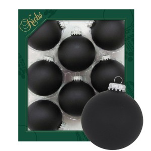 Krebs Glas Lauscha Weihnachtskugeln Uni-Design Tabea Schwarz 7cm