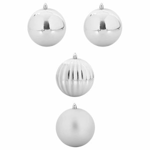 vidaXL Weihnachtskugel-Set 4-Tlg Silber XXL 42018875