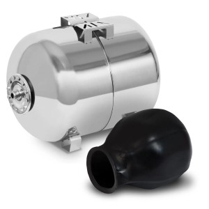 EBERTH Druckkessel 100L aus Edelstahl mit Butylmembran für Hauswasserwerke und Pumpen.
