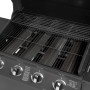El Fuego Gasgrill Columbus mit 4 Brennern, offen, Grillrost und Warmhalterost sichtbar.