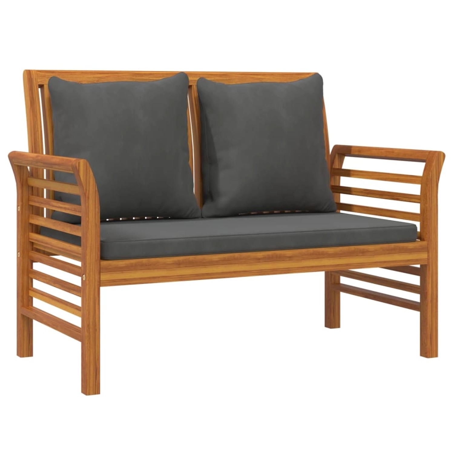 vidaXL Sofabank mit Dunkelgrauen Kissen Massivholz Akazie 312140