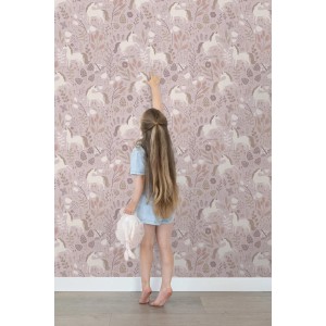 ESTAhome Tapete Einhörner Aubergineviolett 53 cm x 10.05 m