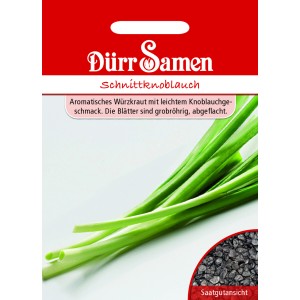 Dürr Samen Schnittknoblauch Saatgut: Packung mit frischem, aromatischem Knoblauch-Kräutersamen für den Garten.