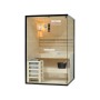 Home Deluxe Sauna SHADOW M für 2 Personen, traditionelle Sauna mit Panorama-Glasfront und Zubehör.
