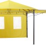 Gelbes Seitenteil-Set Lehua/Waya (2 Stk.) für Pavillons: 1x geschlossen, 1x mit Fenster.