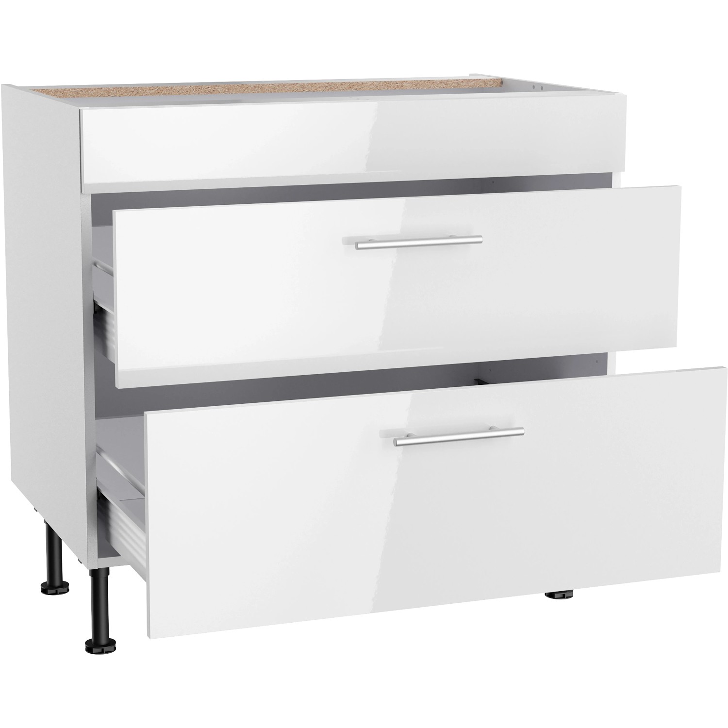 Optifit Küchenunterschrank Rurik986 2 Auszüge 90x87x58,4 cm Weiß kaufen bei OBI