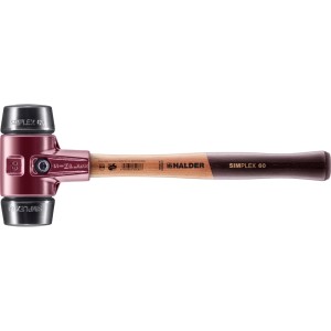 Halder Simplex Schonhammer Ø 60 mm Gummi Schwarz mit Tempergussgehäuse