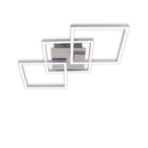 Dimmbare Brilo LED-Deckenleuchte Frame in Silber mit quadratischem Design.