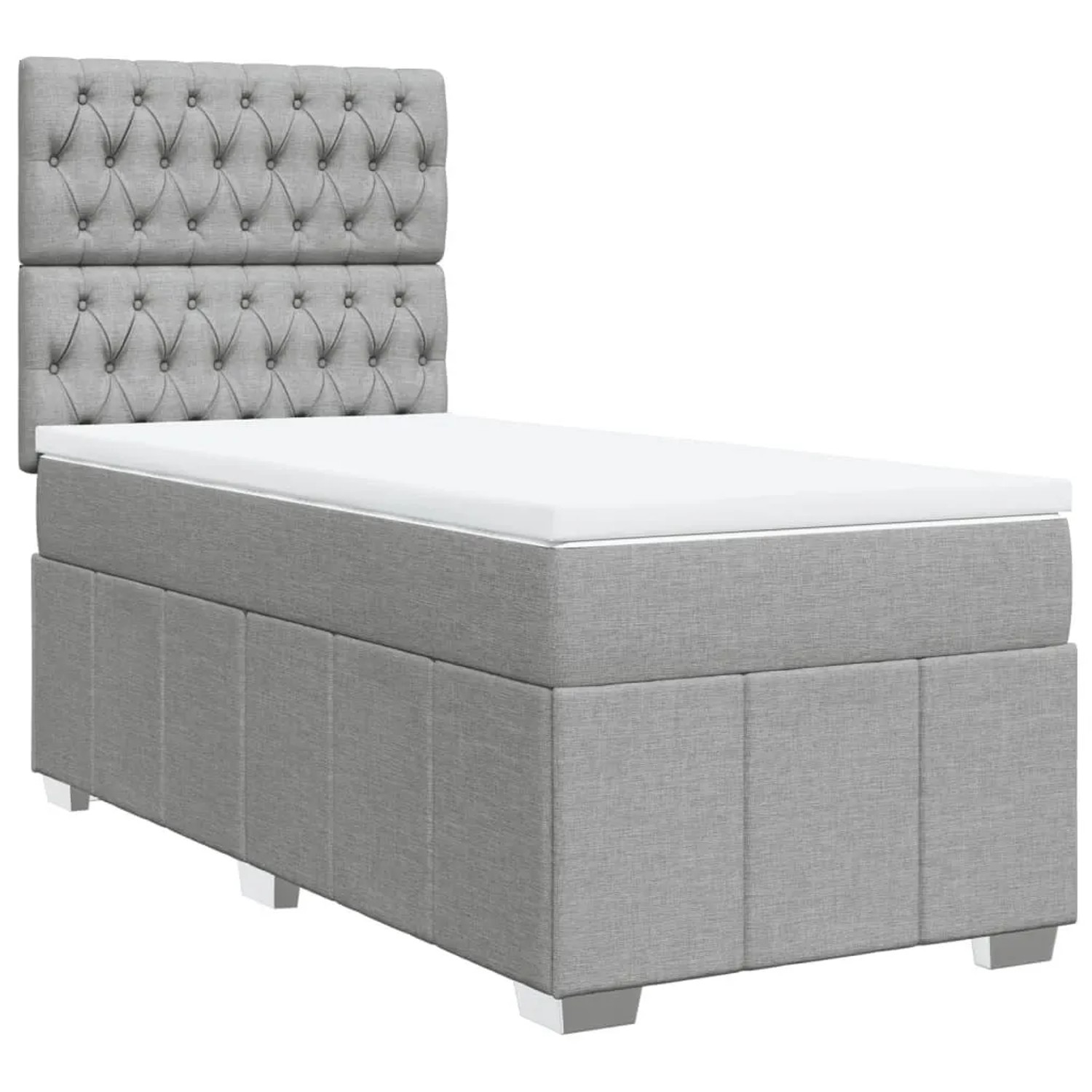 vidaXL Boxspringbett mit Matratze Hellgrau 80x200 cm Stoff 3291502 günstig online kaufen