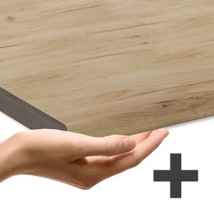 Detailaufnahme Arbeitsplatte Eiche für Vicco Fame-Line Herdumbauschrank, Küchenschrank