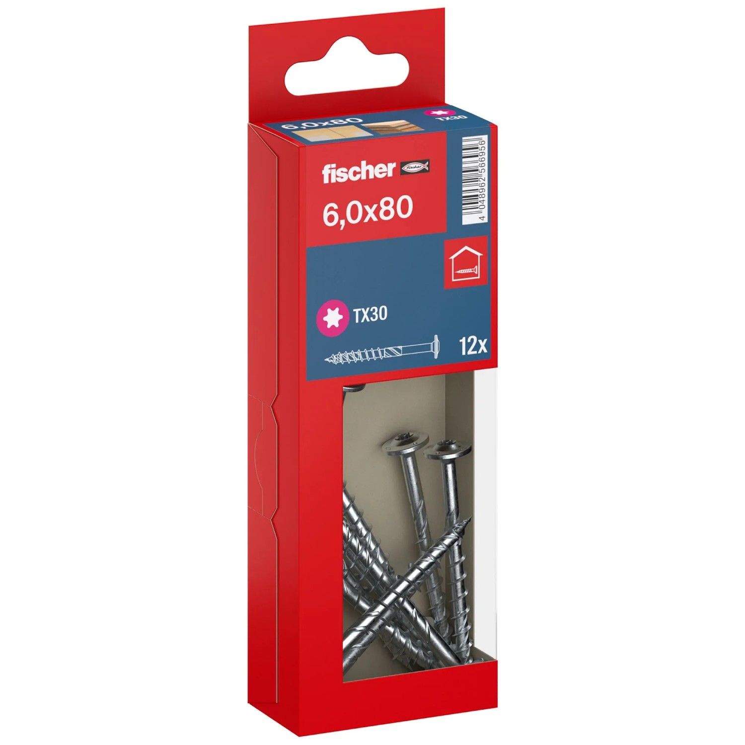 Fischer Holzbauschraube PowerFast II Tellerkopf TX Teilgewinde Ø 6x80 mm 12 Stk