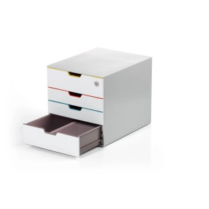 Durable Schubladenbox Varicolor Mix Safe mit 4 Fächern, mehrfarbig und abschließbar.