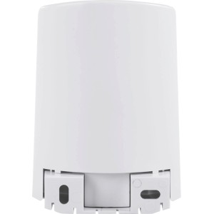 Weißer, zylindrischer Homematic IP Lichtsensor für außen mit Montagevorrichtung. Ideal für Smart Home.