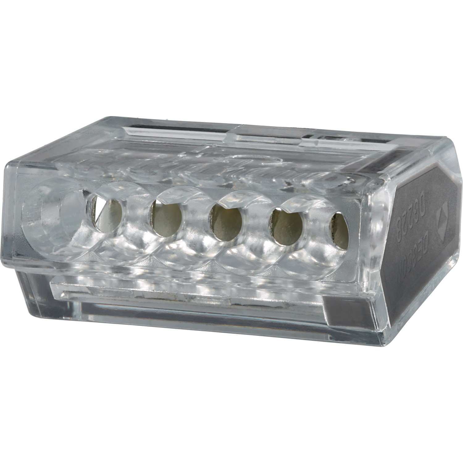 Steckklemme, transparent, 5-polig, aus dem Steckklemmen-Set für Leiter Ø 1-2,5 mm.