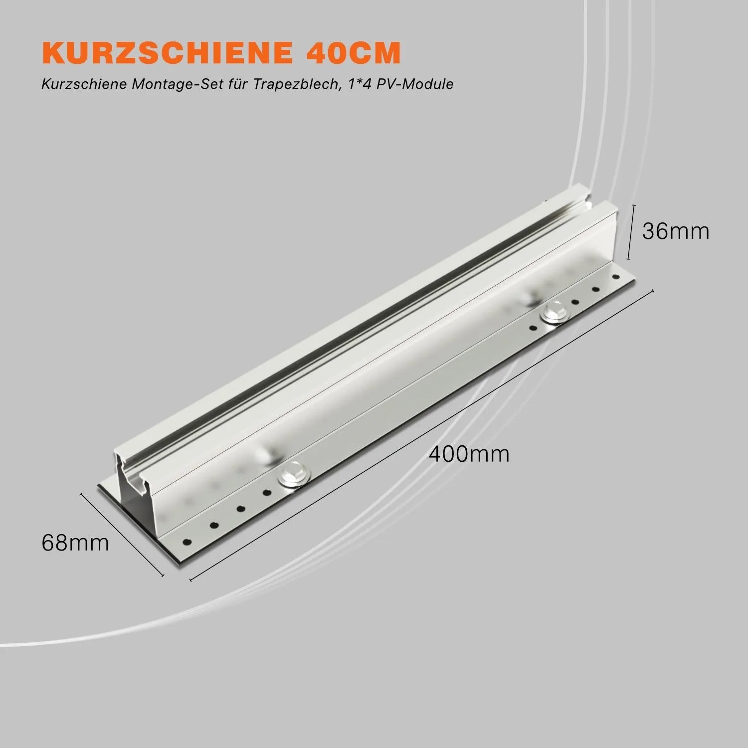 PVundSO Solarmodul-Halterung für 2 Module Befestigung Gartenhütte Trapezblech_6