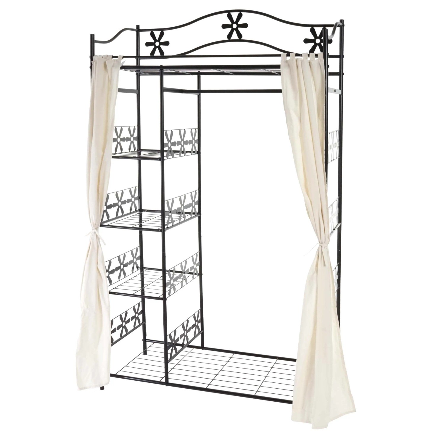 MCW Metall-Garderobe Genf 172x100x43cm mit Vorhang