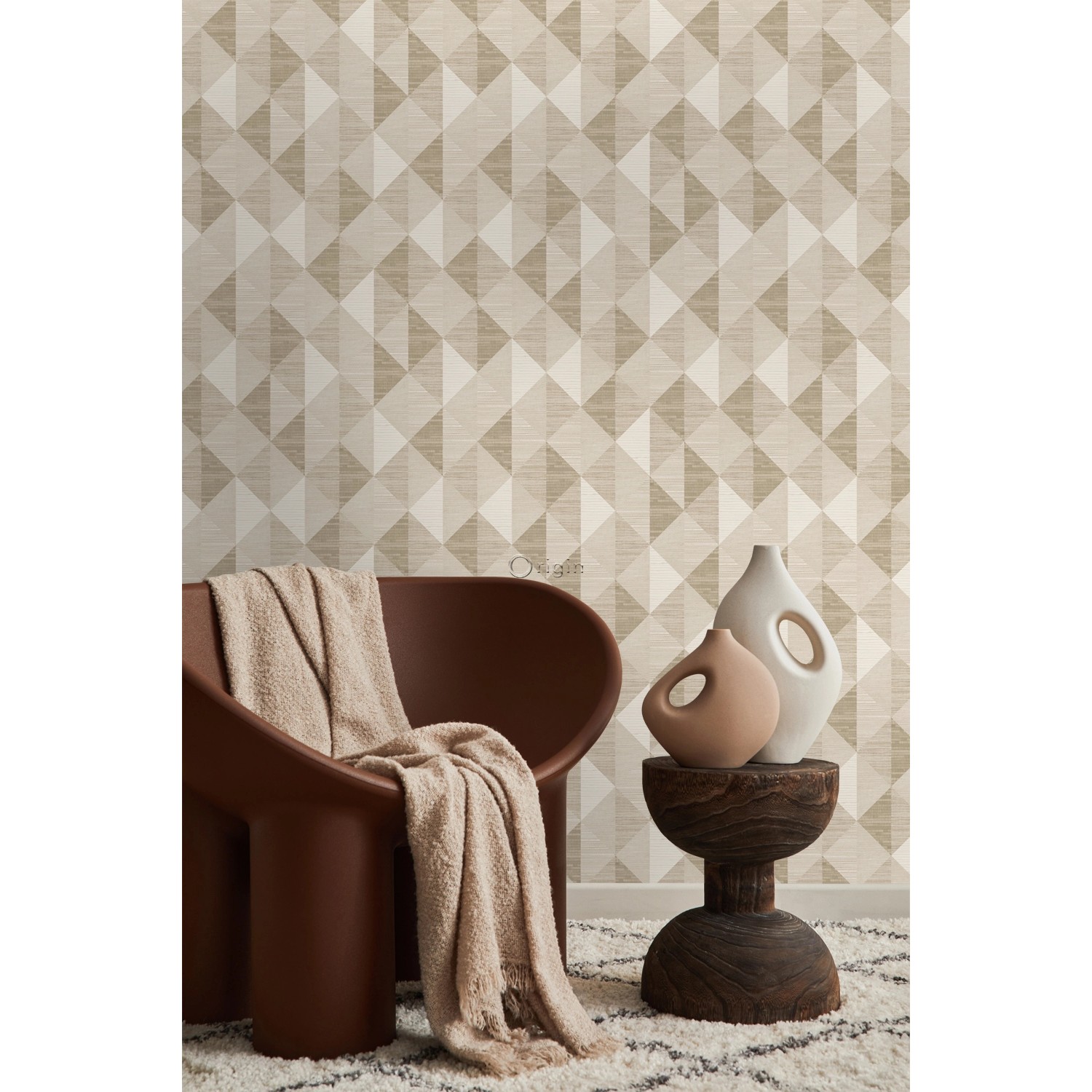 Origin Wallcoverings Öko-Strukturtapete 3D Grasmuster Sandbeige 50 x 900 cm günstig online kaufen