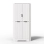 Merax Eckschrank 60x60x172 cm 4 Türen Verstellbare Einlegeböden