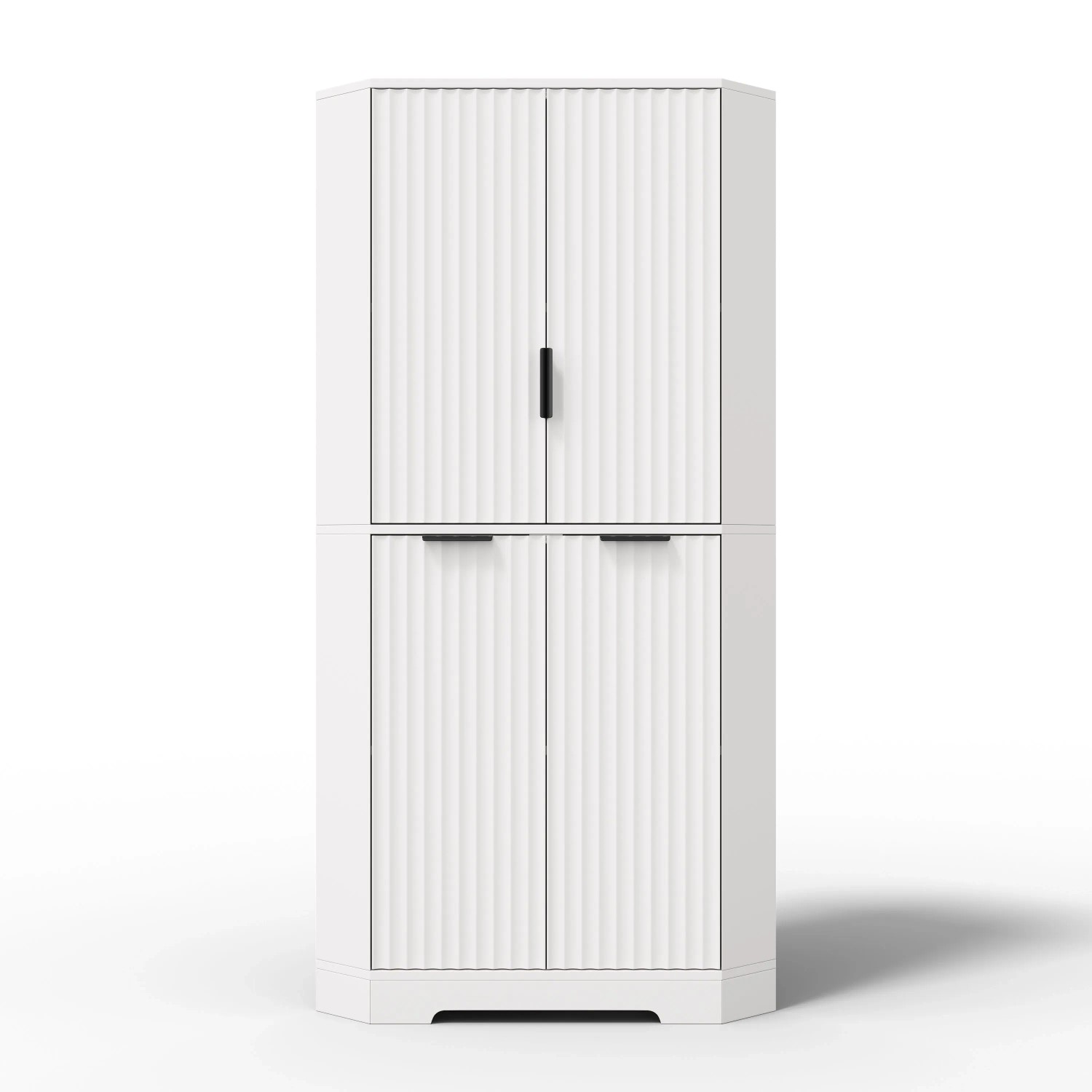 Merax Eckschrank 60x60x172 cm 4 Türen Verstellbare Einlegeböden