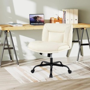 Costway Schneidersitz Stuhl mit Rollen Drehstuhl Ohne Armlehnen Beige