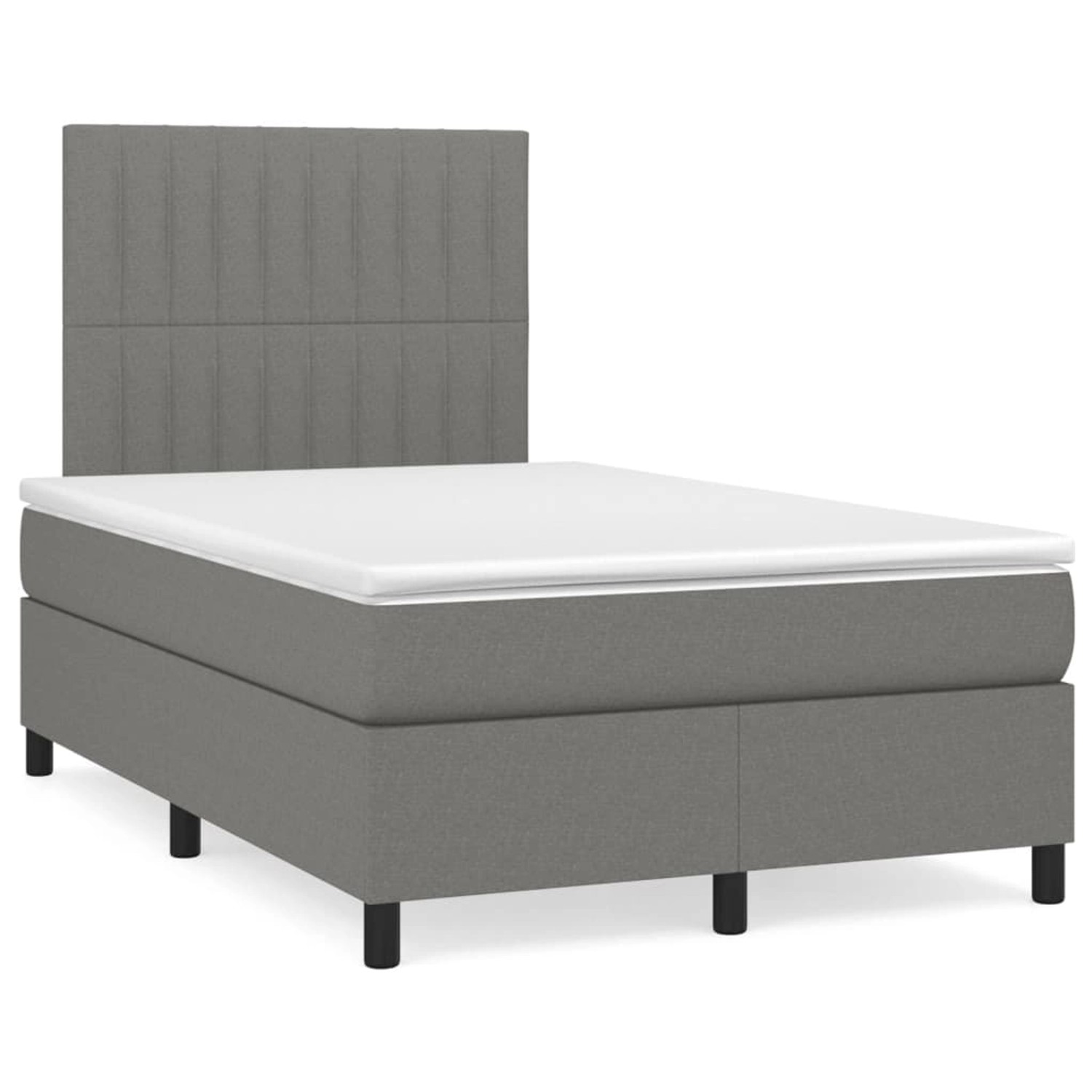 vidaXL Boxspringbett mit Matratze Dunkelgrau 120x200 cm Stoff1398577 günstig online kaufen