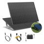 Solakon Balkonkraftwerk Komplettset: zwei schwarze Solarmodule auf Halterung, Wechselrichter, 5m Anschlusskabel.