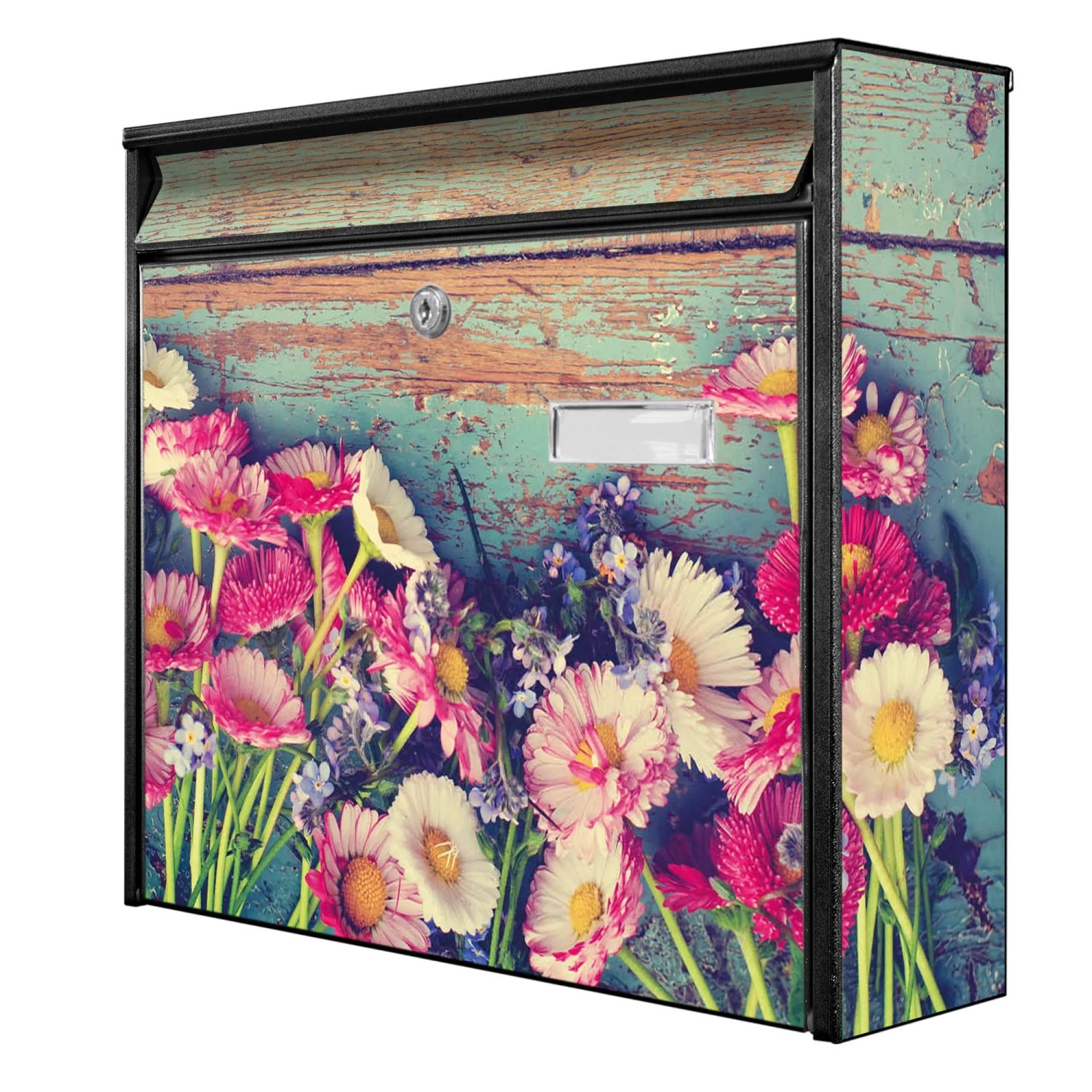 Banjado Briefkasten Schwarz 36.2x32.2x10cm Groß / Inkl. Montagematerial & 2 günstig online kaufen