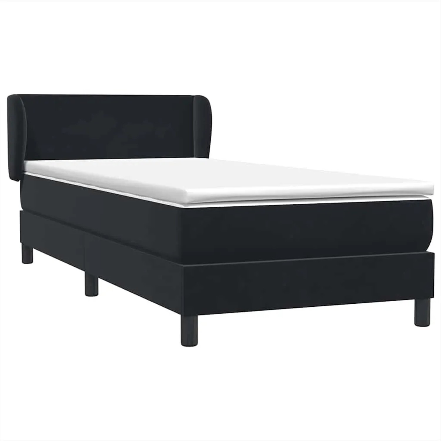 vidaXL Boxspringbett mit Matratze Schwarz 80x220 cm Samt 3317381 günstig online kaufen